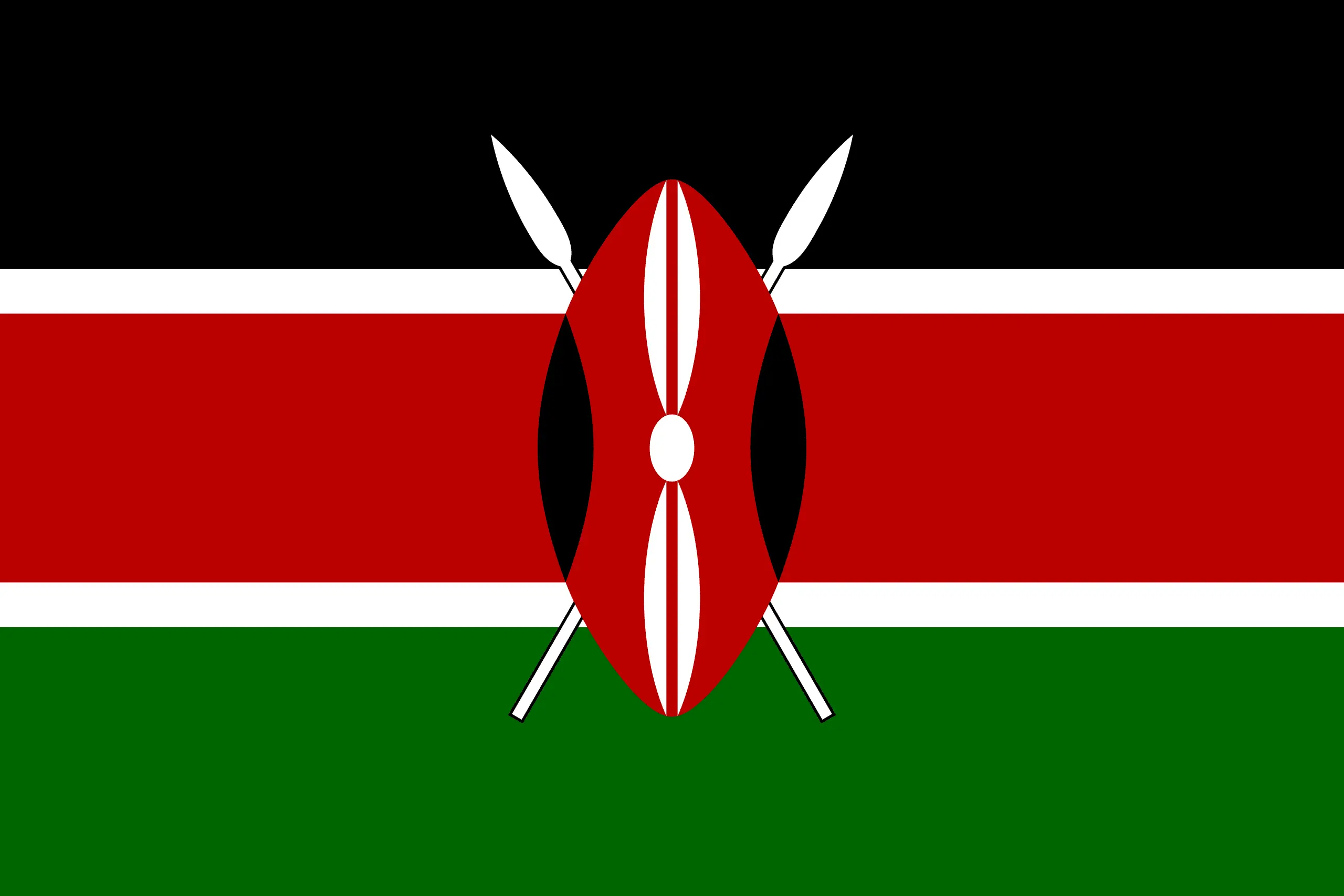 The national flag of Kenya