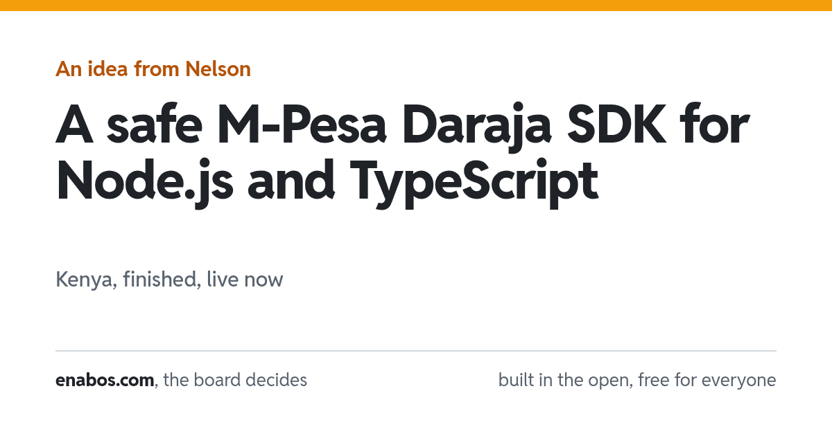 A safe M-Pesa Daraja SDK for Node.js and TypeScript