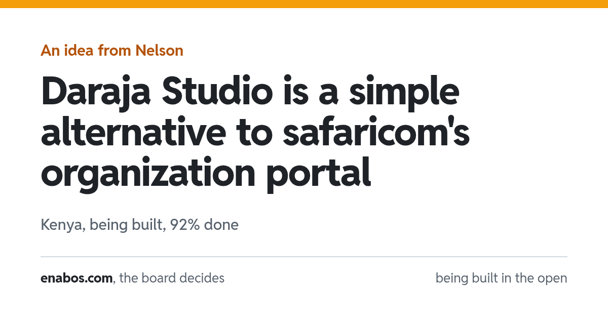 Daraja Studio is a simple alternative to safaricom's organization portal